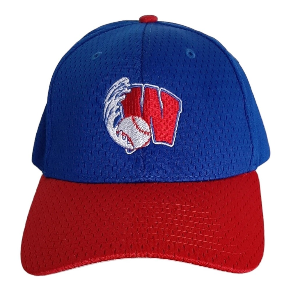 Blue Red Baseball Cap Hat Red W baseball wave Richardson Pro Model 414 logo??